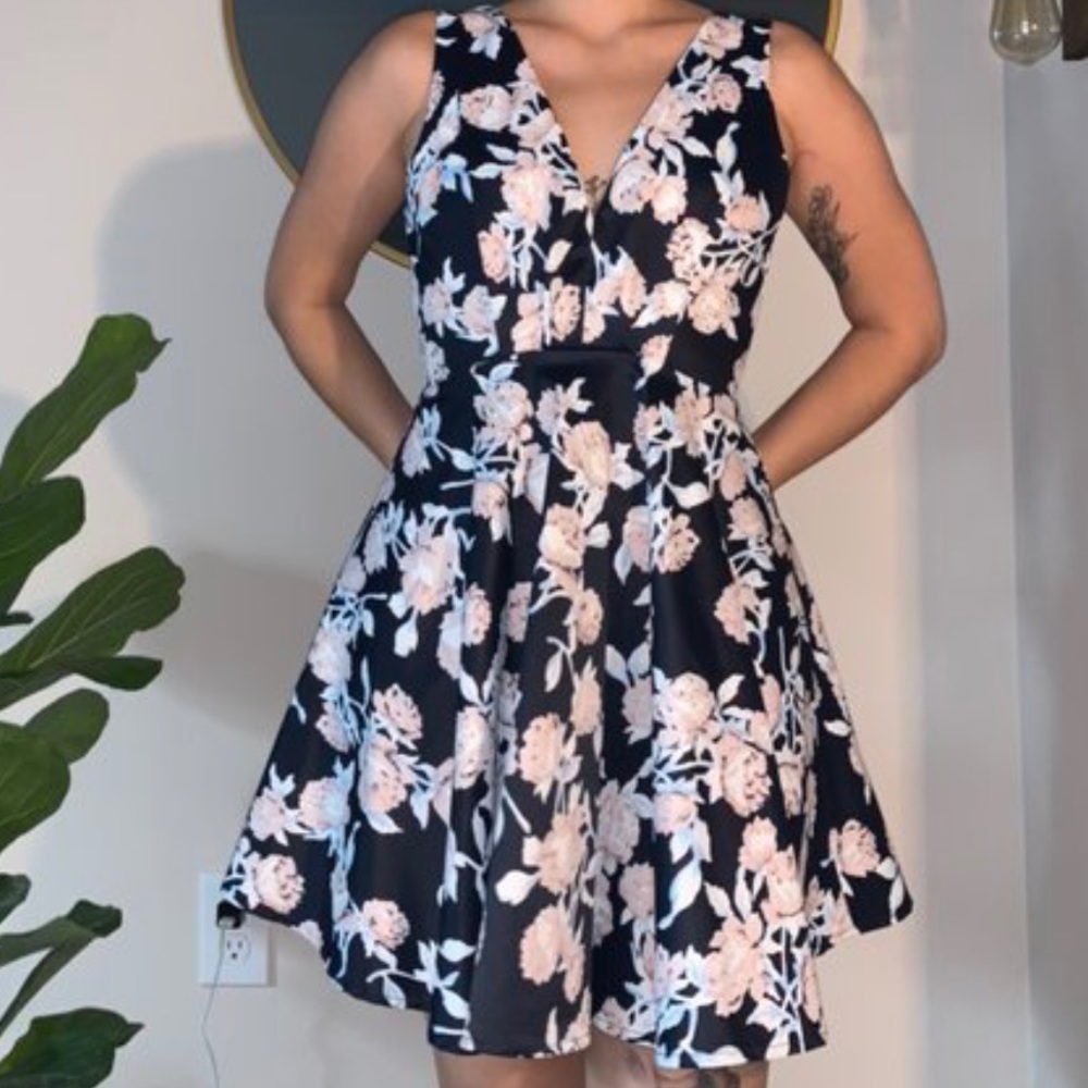 Satin floral dress